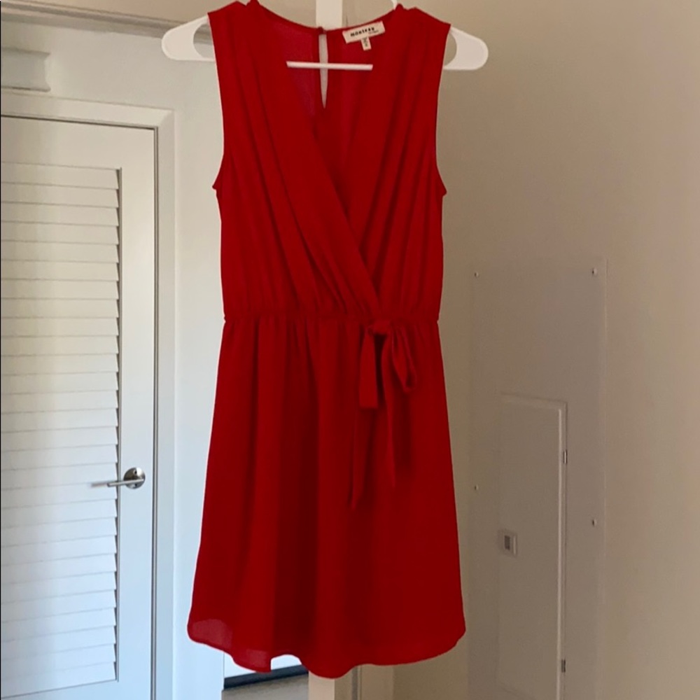 Monteau red Nordstrom summer dress mini wrap small